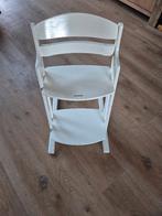 Te Koop houten  Kinderstoel  kleur wit, Ophalen of Verzenden, Gebruikt, Overige typen, Aanschuifbaar