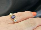 Gouden Vintage ring edelsteen amethist en topaas. 2025/237., Sieraden, Tassen en Uiterlijk, Ringen, ., Paars, Ophalen of Verzenden