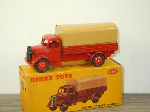 Austin Covered Wagon Cherry Red - Dinky Toys 413 England, Hobby en Vrije tijd, Modelauto's | 1:43, Zo goed als nieuw, Bus of Vrachtwagen