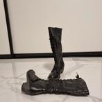 Nieuwe, zwarte high veterlaars met decoratieve gesp, mt 36, Ophalen, Hoge laarzen, Zwart, Nieuw