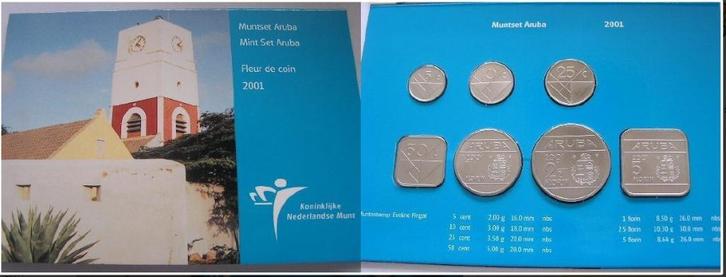 Muntset Aruba FDC 2001, Postzegels en Munten, Munten | Amerika, Midden-Amerika, Verzenden