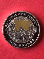 Jersey 5 Pound 2000 Proof 0,925 zilver 28.28 grams, Verzenden, Overige landen, Zilver