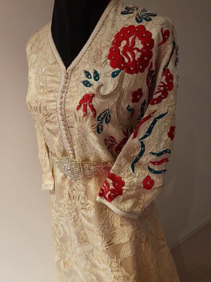 Marokkaanse Kaftan Brokaat maat 44 / 48 (Takchita, jelaba), Kleding | Dames, Gelegenheidskleding, Gedragen, Overige typen, Maat 42/44 (L)