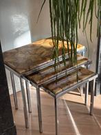 Vintage Bijzettafeltjes, Huis en Inrichting, Tafels | Bijzettafels, Ophalen, Minder dan 45 cm, Minder dan 55 cm, Gebruikt