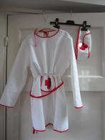 Verpleegstersjurk Wit/Rode Bies Met Hoedje Maat 140, Ophalen of Verzenden, Gebruikt, 134 t/m 140, Meisje