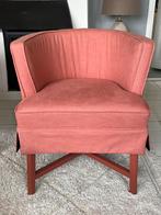 Ronde roze linnen stoel | eetkamerstoel | fauteuil, Huis en Inrichting, Ophalen, Twee, Overige kleuren, Zo goed als nieuw