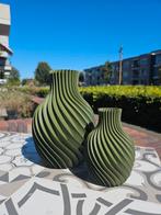 3D vazen vaas olijf groen spiraal, Ophalen of Verzenden, Nieuw, Minder dan 50 cm