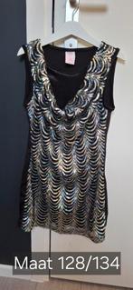 Feest jurk met watervalhals maat 128/134, Ophalen of Verzenden, Zo goed als nieuw, Meisje, Jurk of Rok