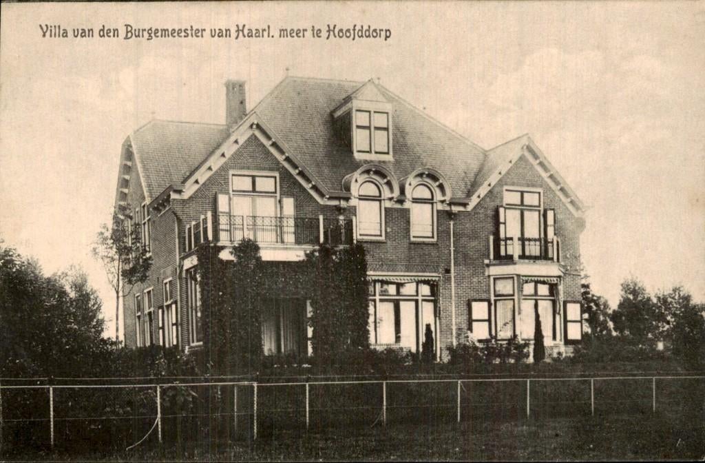 Hoofddorp - Villa - Burgemeester van Haarlemmermeer, Verzamelen, Ansichtkaarten | Nederland, Ophalen of Verzenden, 1920 tot 1940