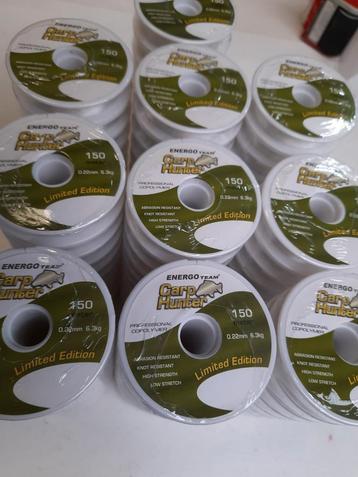 100 rollen nylon lijn carphunter 150m per rol 0.22mm beschikbaar voor biedingen