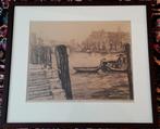 Jan Sirks Ets Rotterdam 1918 met lijst, Antiek en Kunst, Ophalen of Verzenden