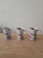 3 mooie mokken botanische print, nog als nieuw!, Keramiek, Ophalen of Verzenden, Zo goed als nieuw, Overige stijlen