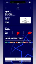 Ajax benfica 427 1 ticket, Tickets en Kaartjes, Eén persoon, September