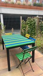 Tuintafel met 5 stoelen, Tuin en Terras, Ophalen, Gebruikt, 5 zitplaatsen, Tuinset