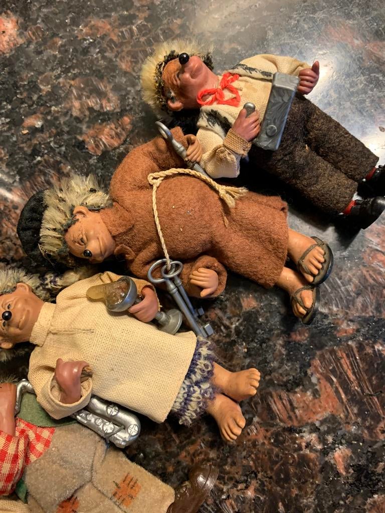 5 Vintage Steiff micki Egel Figuren Set, Antiek en Kunst, Antiek | Speelgoed, Ophalen of Verzenden