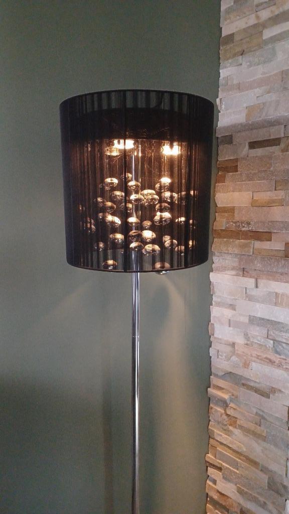 2 x staande lamp modern romantisch nikkel bubbels druppels, Huis en Inrichting, Lampen | Vloerlampen, Zo goed als nieuw, 150 tot 200 cm