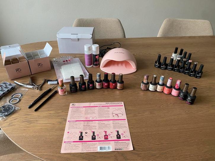Pink Gellac Set compleet, Sieraden, Tassen en Uiterlijk, Uiterlijk | Cosmetica en Make-up, Gebruikt, Handen en Nagels, Overige kleuren