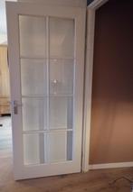 Houten binnendeur met facet geslepen glas, Glas, 80 tot 100 cm, Gebruikt, Ophalen