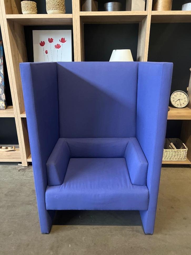 Belstoel/ wachtbank/ wachtkamerbank /telefoonstoel, 4 stuks, Huis en Inrichting, Stoelen, Gebruikt, Vier, Stof, Blauw, Verzenden