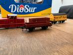 Flm diesellok met 3 wagons, Gelijkstroom, Fleischmann, Ophalen of Verzenden, Gebruikt