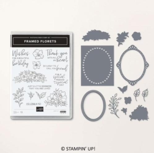 Stampin' Up! bundel Framed Florets, Hobby en Vrije tijd, Kaarten | Zelf maken, Nieuw, Overige typen, Natuur, Ophalen of Verzenden