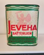 JEVEHA batterijen oud reclame blik, Reclamebord, Gebruikt, Ophalen of Verzenden