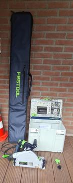 Festool TS 55 REBQ-PLUS invalzaag + 2x FS 1400/2 geleiderail, Invalzaag, Ophalen of Verzenden, Zo goed als nieuw, 30 tot 70 mm