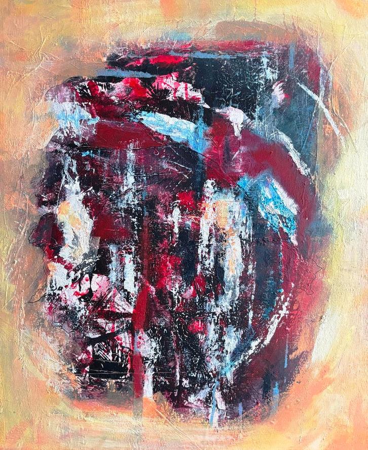 Abstract schilderij, handgemaakt, Antiek en Kunst, Kunst | Schilderijen | Abstract, Ophalen of Verzenden