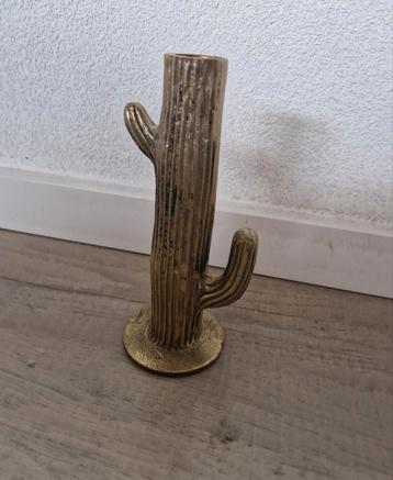 Kandelaar cactus messing metaal kaars woonaccessoires goud  beschikbaar voor biedingen