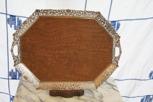 Dienblad met verzilverde rand, Antiek en Kunst, Antiek | Woonaccessoires, Ophalen of Verzenden