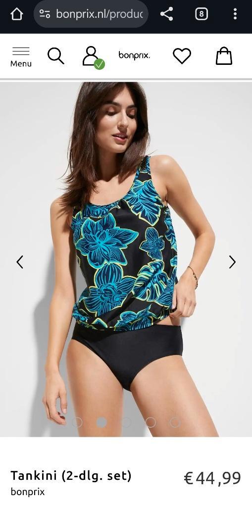 Tankini top met leuke details, en broekje. Nieuw. Maat 38, Kleding | Dames, Badmode en Zwemkleding, Nieuw, Overige typen, Overige kleuren