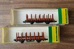 Set goederenwagons Minitrix- spoor N, Hobby en Vrije tijd, Modeltreinen | N-Spoor, Ophalen of Verzenden, Zo goed als nieuw, Wagon
