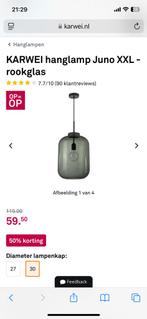 Set hanglampen juno, Huis en Inrichting, Lampen | Hanglampen, Glas, Ophalen of Verzenden, Minder dan 50 cm, Glas