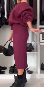 Bordeaux Rode Jurk - Maat M/l, Maat 38/40 (M), Ophalen of Verzenden, Zo goed als nieuw, Knielengte