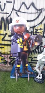 Playmobil Display Beeld Karton Cardboard cut out Brandweer, Verzamelen, Ophalen of Verzenden, Gebruikt, Reclamebord