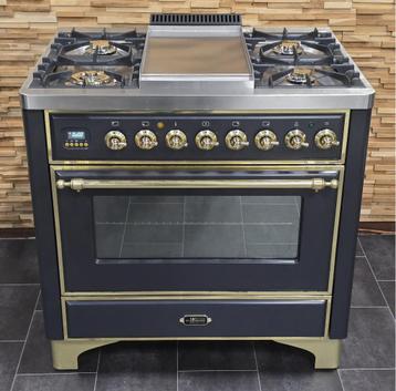 Luxe Fornuis Boretti Majestic 91cm antraciet + messing beschikbaar voor biedingen