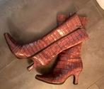 Croc ( krokodillen leer ) Laarzen Vintage, Ophalen of Verzenden, Zo goed als nieuw, Rood, Hoge laarzen