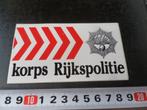 sticker Korps Rijkspolitie Politie  AD058 *, Verzamelen, Stickers, Overige typen, Zo goed als nieuw, Verzenden