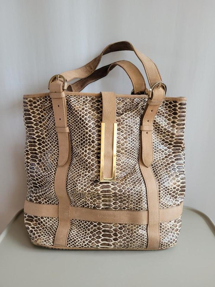 Renouard leren tas, Sieraden, Tassen en Uiterlijk, Tassen | Damestassen, Zo goed als nieuw, Handtas, Bruin, Ophalen of Verzenden