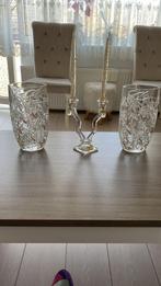 Nachtmann kristal kandelaar en 2 vazen., Overige kleuren, Ophalen of Verzenden, Minder dan 50 cm, Glas