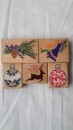 5 Rubber Stampede Houten Kerststempels - Nieuw, Hobby en Vrije tijd, Stempelen, Ophalen of Verzenden, Nieuw, Houten stempel