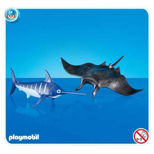 Wild life dierentuin zeedieren 7434 Manta Zwaardvis Set 7434, Kinderen en Baby's, Speelgoed | Playmobil, Nieuw, Los playmobil