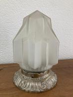 art deco skyscraper lamp plafondlamp plafonniere, Ophalen of Verzenden, Gebruikt, Glas, Art deco