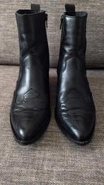 Zwarte western/ cowboy enkellaarsjes maat 39,leer, Kleding | Dames, Zwart, Lage of Enkellaarzen, Ophalen of Verzenden, Zo goed als nieuw