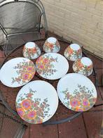 Retro vintage servies kommen borden mokken melamine, Ophalen of Verzenden, Gebruikt, Overige materialen, Overige stijlen