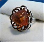 Fischland Heel aparte zilveren ring met barnsteen (6715-17, Ophalen, Gebruikt, Kleiner dan 17, Dame