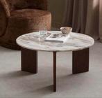 Japandi Salontafel Marmer beige, Ophalen, Rond, Nieuw, 50 tot 100 cm