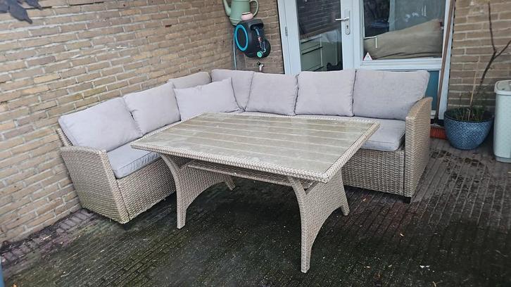 Loungeset/tuinbank te koop!, Tuin en Terras, Tuinsets en Loungesets, Zo goed als nieuw, Loungeset, Wicker, 7 zitplaatsen, Bank