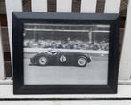 Zwart wit foto autoraceb jaren 20 30 in zwarte houten lijst, Ophalen of Verzenden