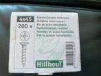 Hillhout RVS schroeven 200 stuks., Schroeven, Nieuw, Ophalen of Verzenden, Minder dan 50 mm